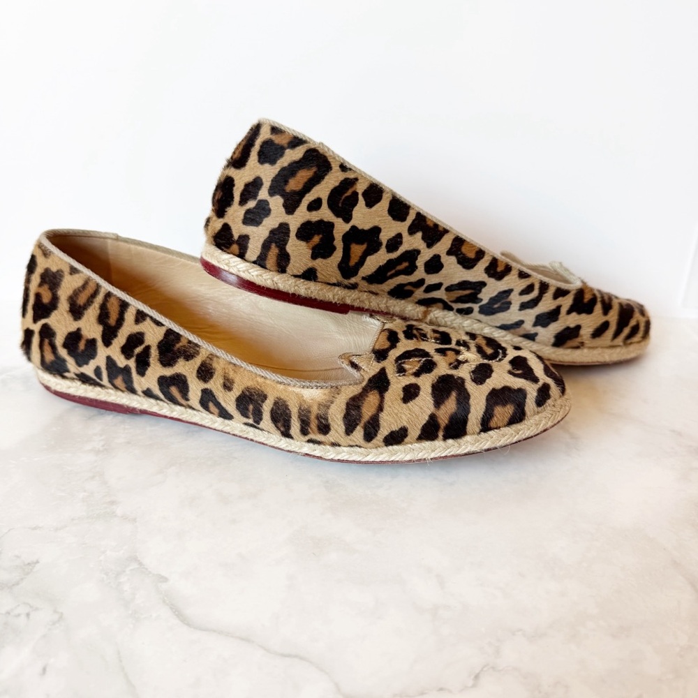 Charlotte Olympia Leopard-Print Calf Hair Kitty Flats 42/11 - Picture 4 of 9